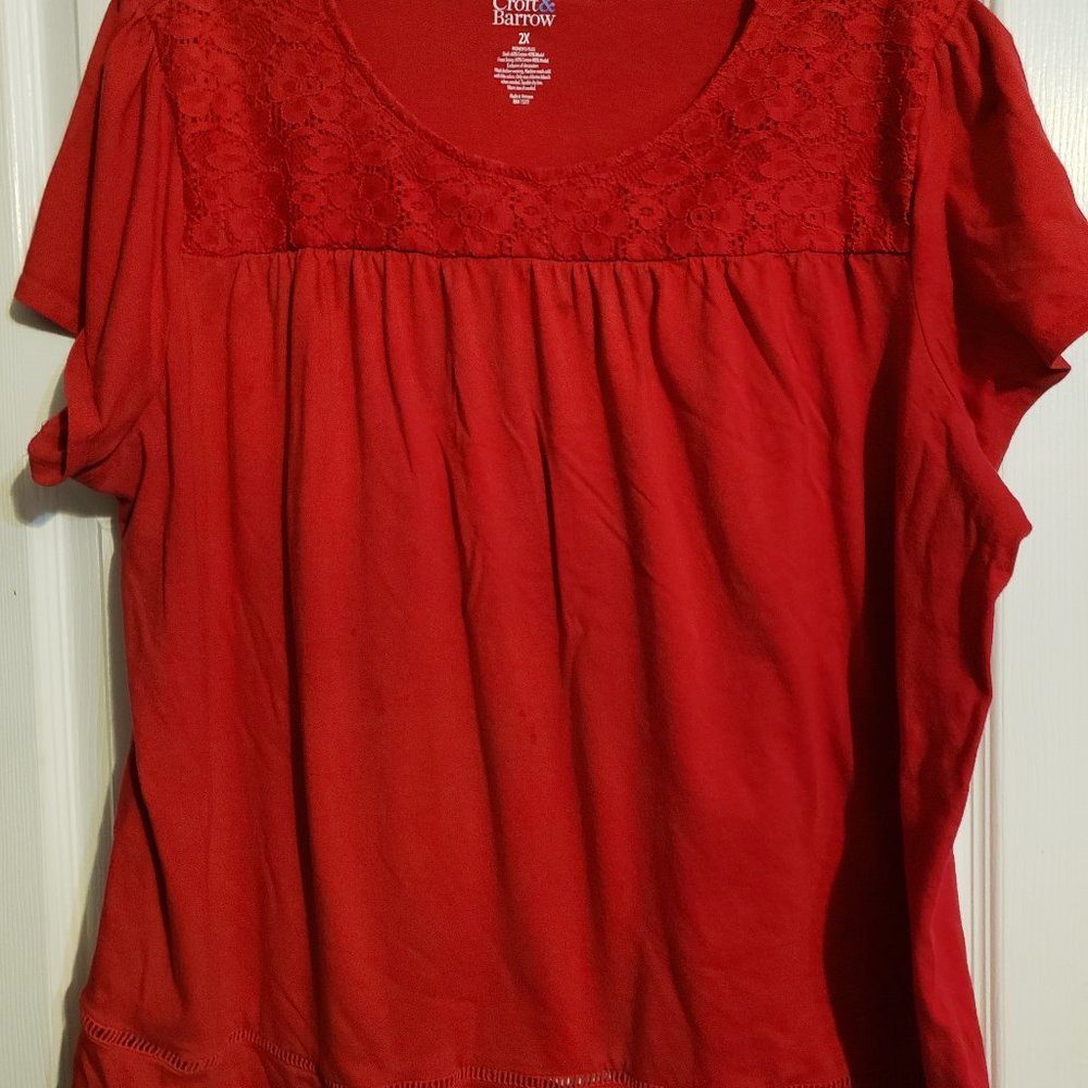 Croft & Barrow Women's 2x red top
